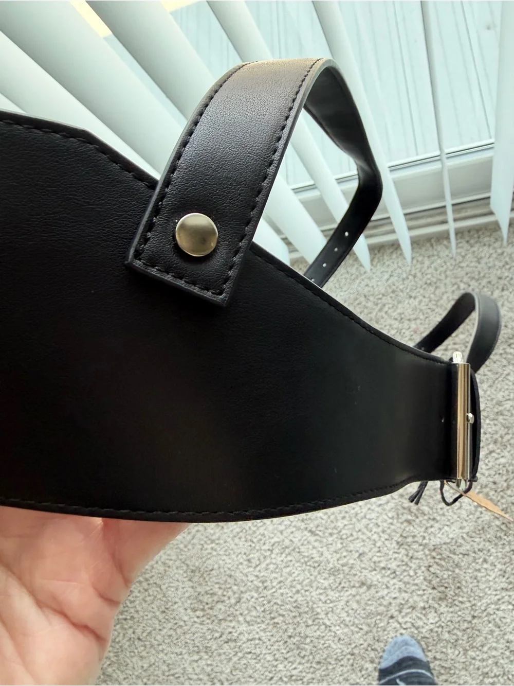 Disturbia Chasm Oval Detail Harness Belt Faux Leather Gothic Black Size XL NWT